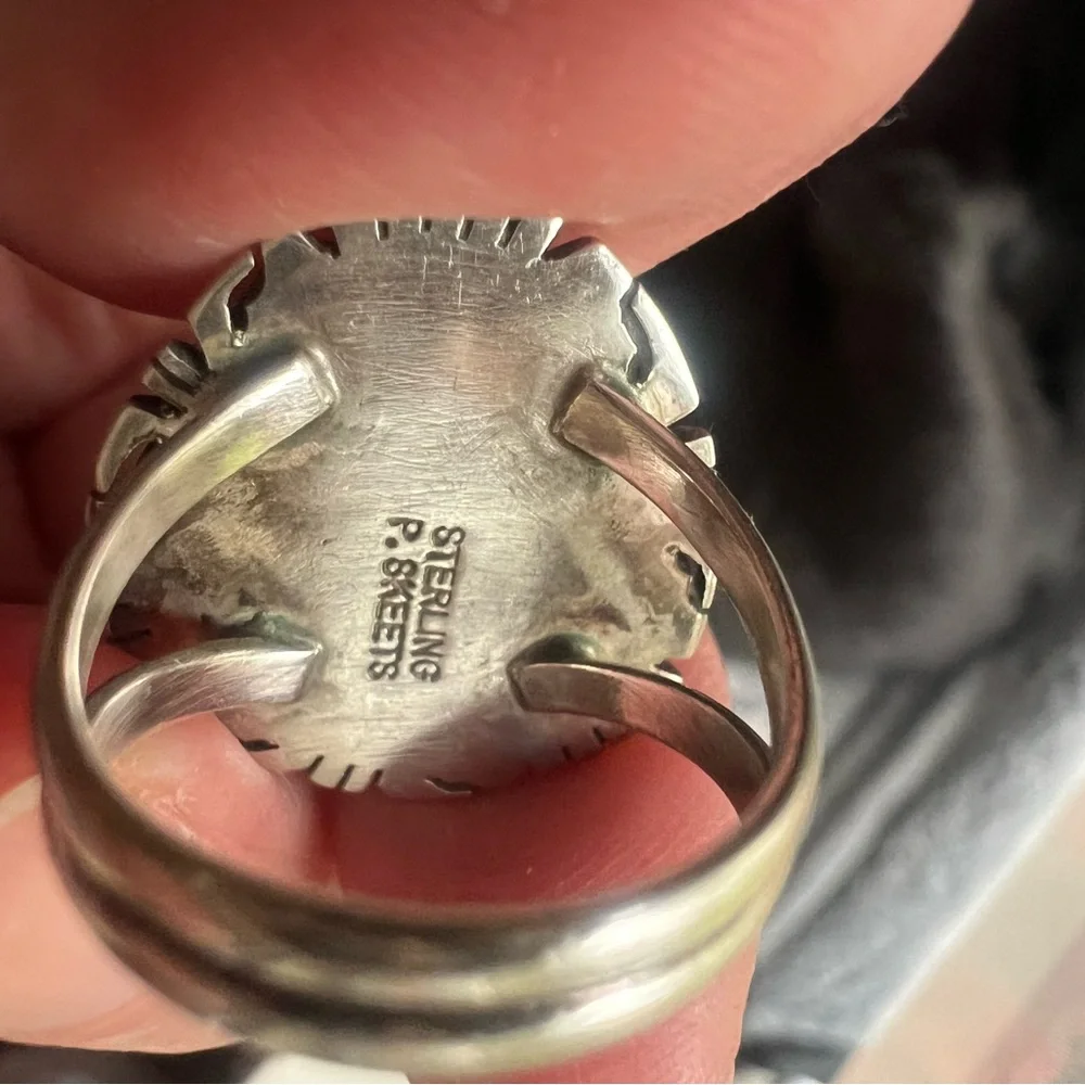 Vintage Peggy Skeet’s Turquoise Silver Ring - Picture 3 of 5